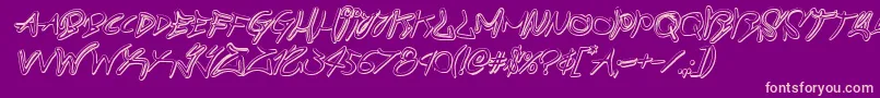 Fonte graffitistreet3dital – fontes rosa em um fundo violeta