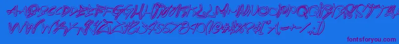 graffitistreet3dital Font – Purple Fonts on Blue Background