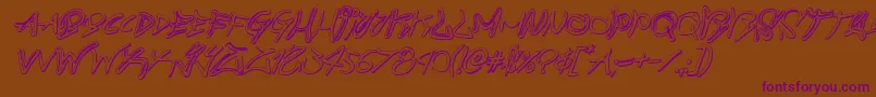 Шрифт graffitistreet3dital – фиолетовые шрифты на коричневом фоне