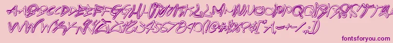 graffitistreet3dital Font – Purple Fonts on Pink Background