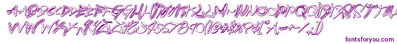 Czcionka graffitistreet3dital – fioletowe czcionki na białym tle