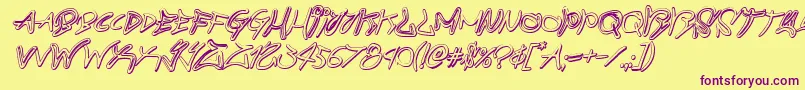graffitistreet3dital-Schriftart – Violette Schriften auf gelbem Hintergrund