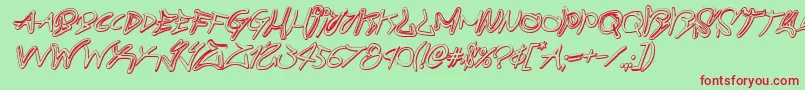 graffitistreet3dital Font – Red Fonts on Green Background