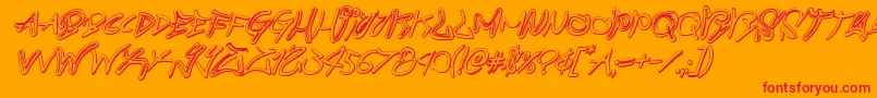 graffitistreet3dital-Schriftart – Rote Schriften auf orangefarbenem Hintergrund