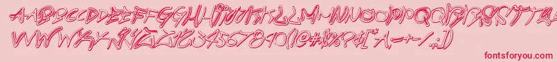 Шрифт graffitistreet3dital – красные шрифты на розовом фоне
