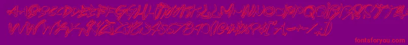 graffitistreet3dital-fontti – punaiset fontit violetilla taustalla
