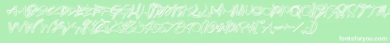 Czcionka graffitistreet3dital – białe czcionki na zielonym tle