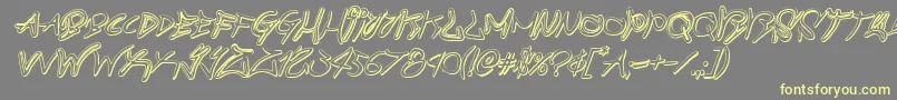 graffitistreet3dital-fontti – keltaiset fontit harmaalla taustalla