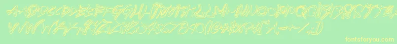 graffitistreet3dital Font – Yellow Fonts on Green Background