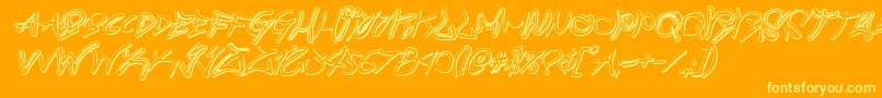 graffitistreet3dital Font – Yellow Fonts on Orange Background