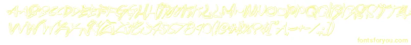 Шрифт graffitistreet3dital – жёлтые шрифты на белом фоне