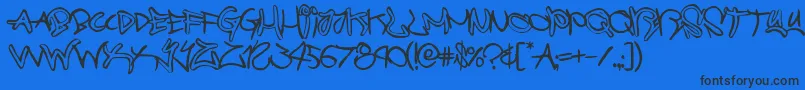 フォントgraffitistreetballoon – 黒い文字の青い背景