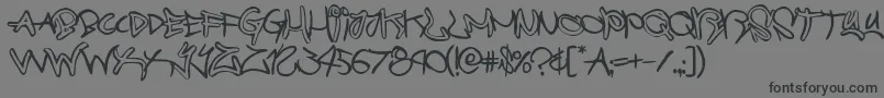 フォントgraffitistreetballoon – 黒い文字の灰色の背景