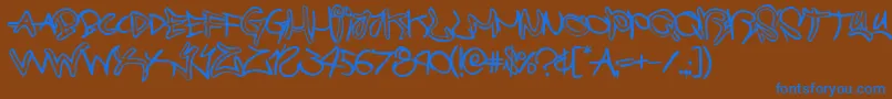 graffitistreetballoon Font – Blue Fonts on Brown Background