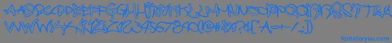 Шрифт graffitistreetballoon – синие шрифты на сером фоне