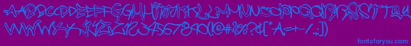 graffitistreetballoon Font – Blue Fonts on Purple Background