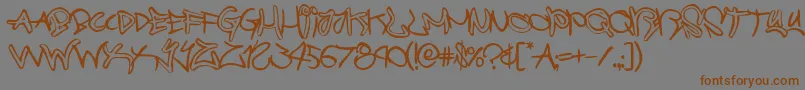 Police graffitistreetballoon – polices brunes sur fond gris