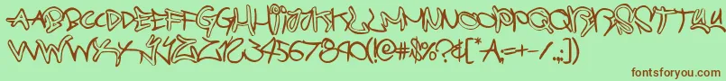 graffitistreetballoon Font – Brown Fonts on Green Background