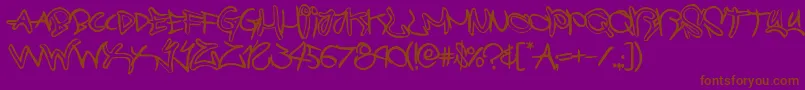 graffitistreetballoon-Schriftart – Braune Schriften auf violettem Hintergrund