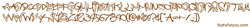 Шрифт graffitistreetballoon – коричневые шрифты на белом фоне