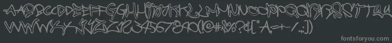 graffitistreetballoonフォントについての詳細 フォントgraffitistreetballoon – 黒い背景に灰色の文字