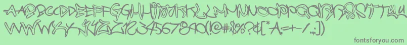 graffitistreetballoon Font – Gray Fonts on Green Background