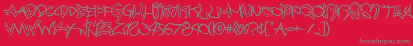 フォントgraffitistreetballoon – 赤い背景に灰色の文字