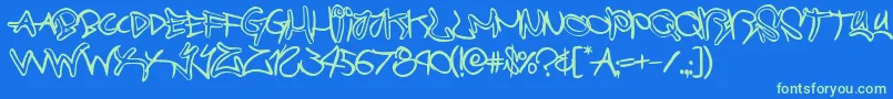 graffitistreetballoon Font – Green Fonts on Blue Background