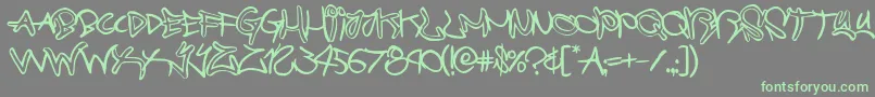 Fonte graffitistreetballoon – fontes verdes em um fundo cinza