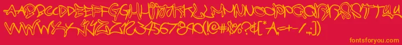 fuente graffitistreetballoon – Fuentes Naranjas Sobre Fondo Rojo