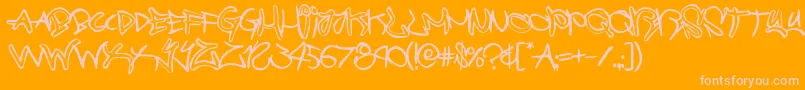 graffitistreetballoon-Schriftart – Rosa Schriften auf orangefarbenem Hintergrund