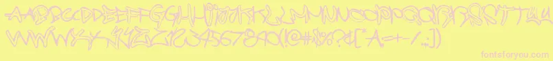 graffitistreetballoon Font – Pink Fonts on Yellow Background