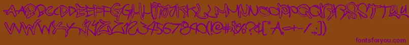 graffitistreetballoon-Schriftart – Violette Schriften auf braunem Hintergrund