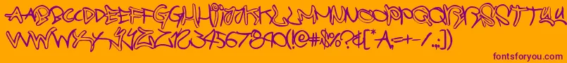 Fonte graffitistreetballoon – fontes roxas em um fundo laranja
