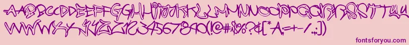 graffitistreetballoon-fontti – violetit fontit vaaleanpunaisella taustalla