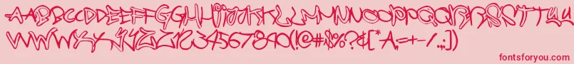 graffitistreetballoon Font – Red Fonts on Pink Background