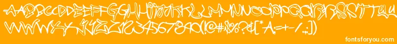 graffitistreetballoon Font – White Fonts on Orange Background