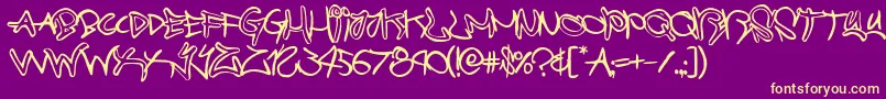 graffitistreetballoon-Schriftart – Gelbe Schriften auf violettem Hintergrund