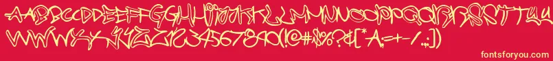 graffitistreetballoon Font – Yellow Fonts on Red Background