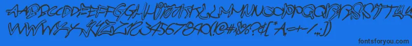 graffitistreetballoonital Font – Black Fonts on Blue Background