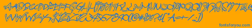 graffitistreetballoonital Font – Blue Fonts on Orange Background