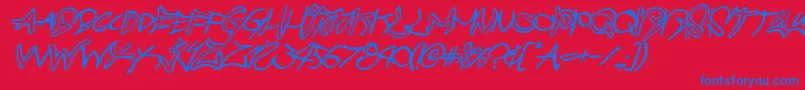 graffitistreetballoonital Font – Blue Fonts on Red Background