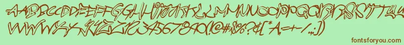 graffitistreetballoonital Font – Brown Fonts on Green Background