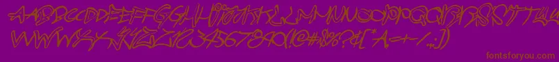 graffitistreetballoonital Font – Brown Fonts on Purple Background