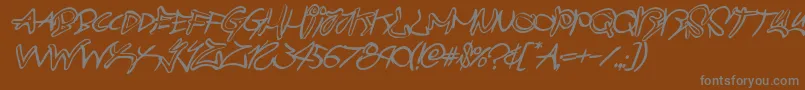 graffitistreetballoonital-Schriftart – Graue Schriften auf braunem Hintergrund