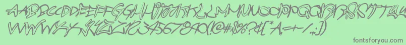 graffitistreetballoonital Font – Gray Fonts on Green Background
