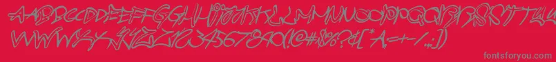 graffitistreetballoonital Font – Gray Fonts on Red Background