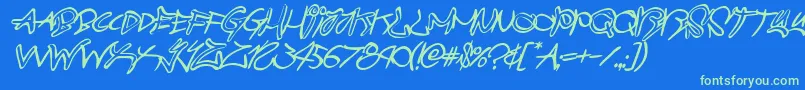 graffitistreetballoonital Font – Green Fonts on Blue Background