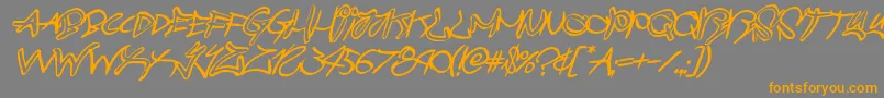 graffitistreetballoonital-Schriftart – Orangefarbene Schriften auf grauem Hintergrund