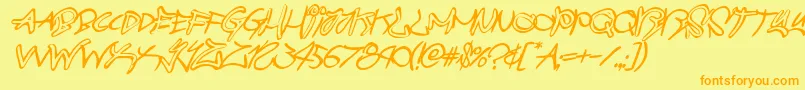 graffitistreetballoonital Font – Orange Fonts on Yellow Background